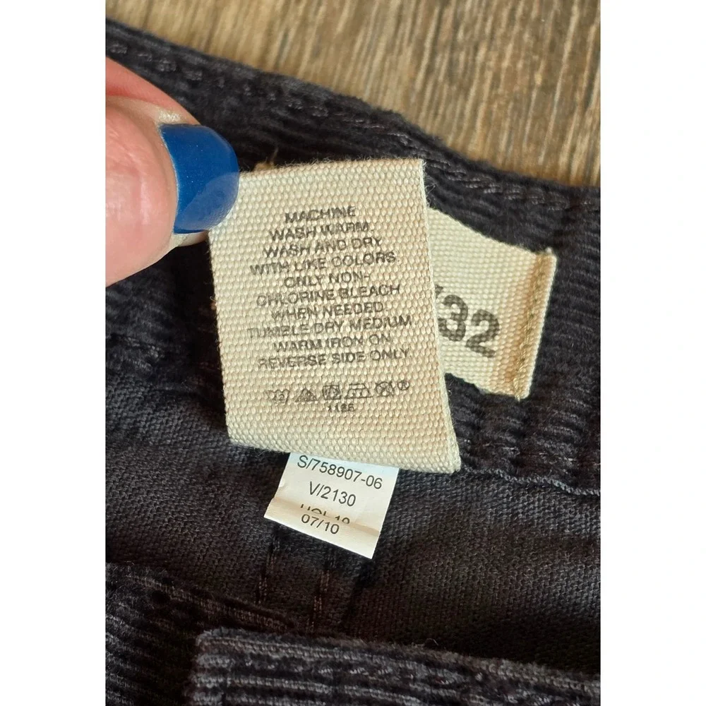 Gap Mens Straight Fit Corduroy Pants 36/32 Dark Gray Black 100% Cotton NWT